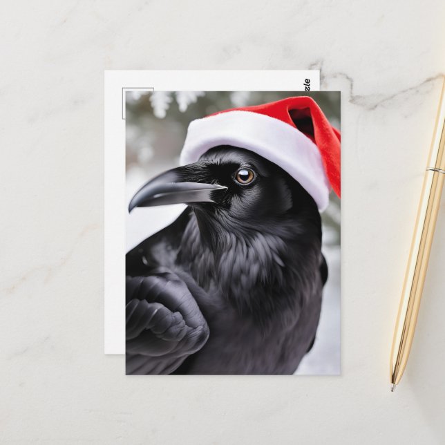 Santa Crow Postkarte