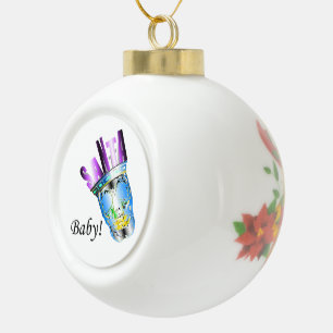 SANTA Crown Skull "Santa Baby"! Keramik Kugel-Ornament
