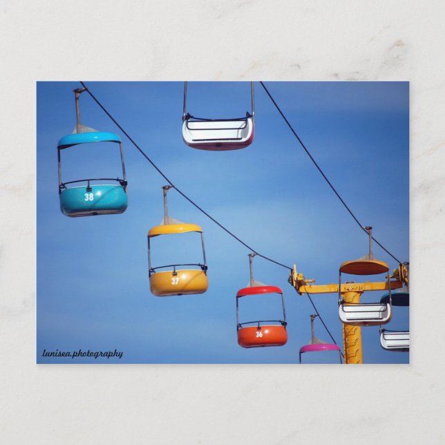 Santa Cruz Beach Boardwalk Tram Postkarte (Vorderseite)