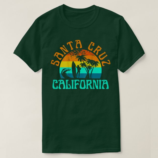 Santa Cruz Beach California Surf Retro Sonnen T-Shirt (Design vorne)