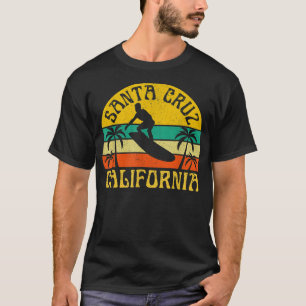 Santa Cruz Beach California Surfing Ocean V T-Shirt