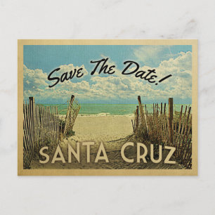 Santa Cruz Beach Vintag Save the Date Ankündigungspostkarte