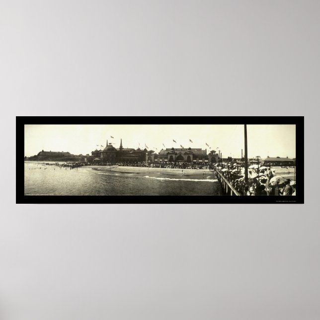 Santa Cruz CA Beach Foto 1908 Poster (Vorne)