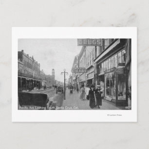 Santa Cruz, CA - Pacific Avenue Looking Postkarte