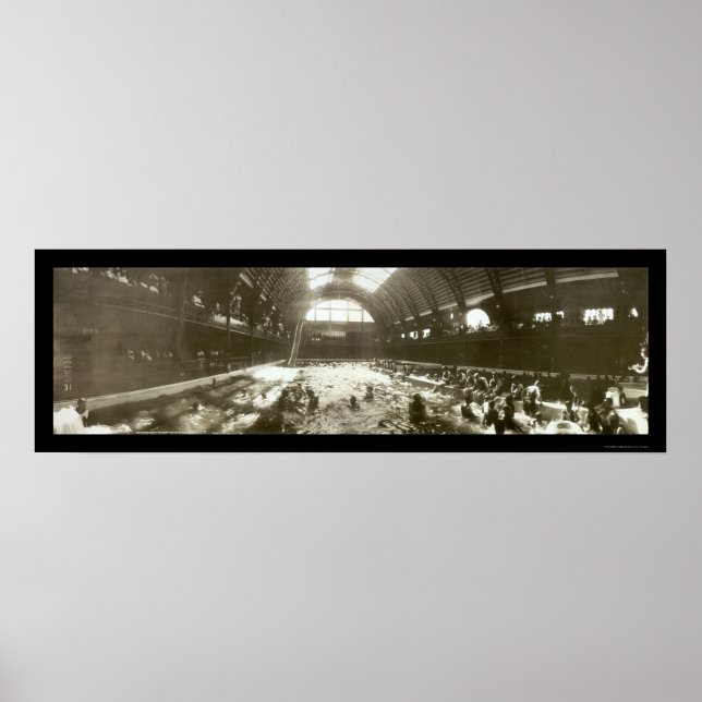 Santa Cruz CA Plunge Foto 1908 Poster (Vorne)