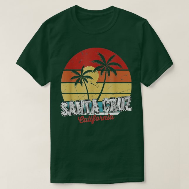 Santa Cruz California 70er Surfbrett Retro T-Shirt (Design vorne)