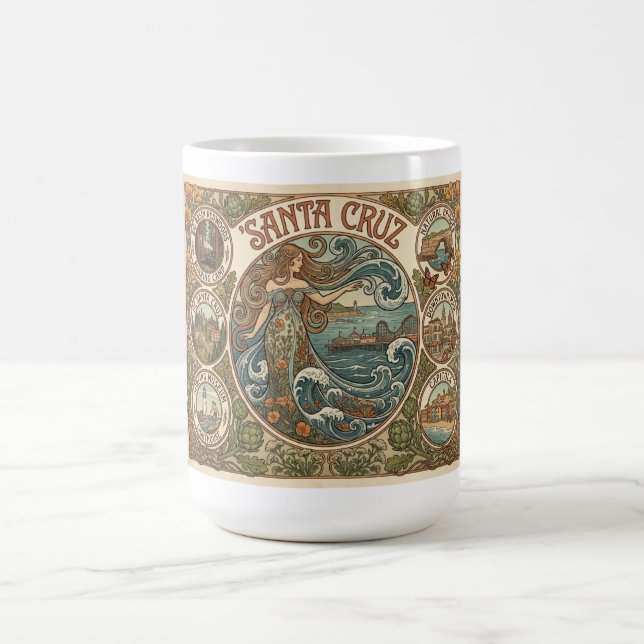 Santa Cruz California Art‑Nouveau Coast Kaffeetasse (Mittel)