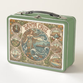 Santa Cruz California Art‑Nouveau Coast Metall Brotdose