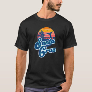 Santa Cruz California Beach 70er Retro Surfer T-Shirt