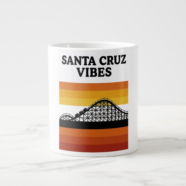 Santa Cruz California Boardwalk Vibes Jumbo-Tasse (Vorderseite)