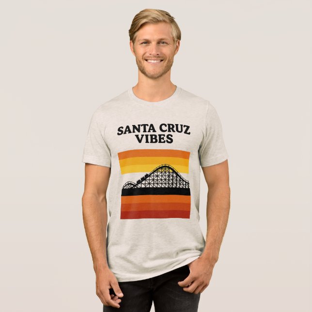 Santa Cruz California Boardwalk Vibes Tri-Blend Shirt (Vorderseite voll)