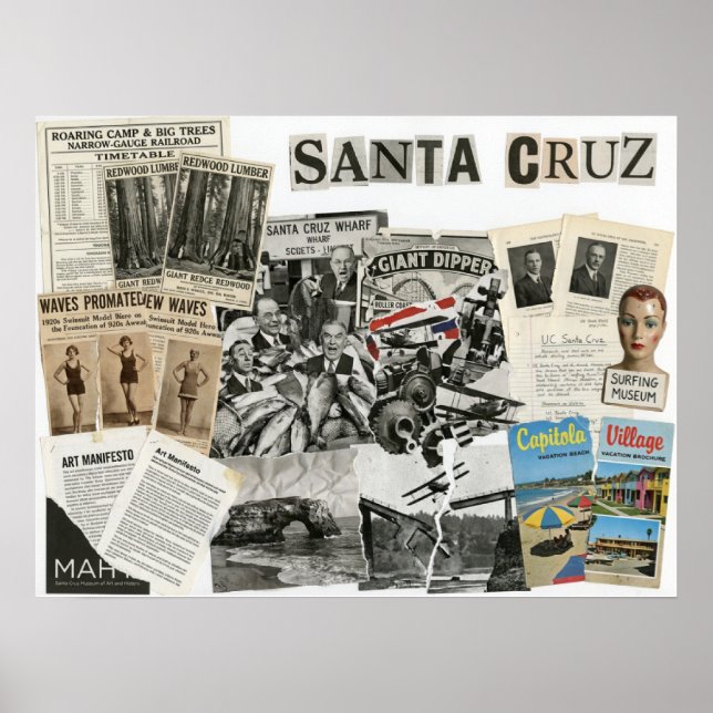 Santa Cruz California Collage – Protest Art Poster (Vorne)