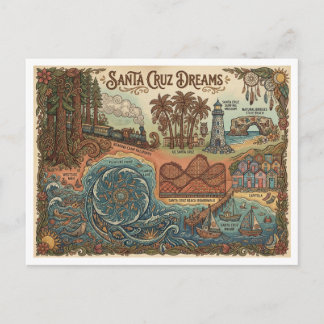 Santa Cruz California Dreams Karte – Lebendige Küs