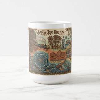 Santa Cruz California Dreams Karte – Lebendige Küs Kaffeetasse