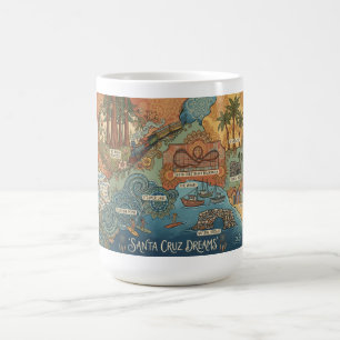 Santa Cruz California Dreams Karte – Lebendige Küs Kaffeetasse