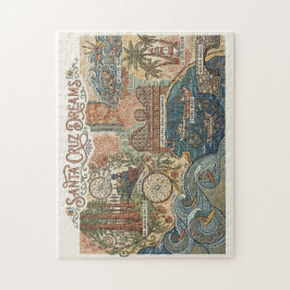 Santa Cruz California Dreams Map  Surfing Coast Puzzle