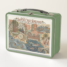 Santa Cruz California Dreams Map UCSC Surfing Metall Brotdose