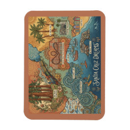 Santa Cruz California Dreams Map – Vibrant Coast Magnet