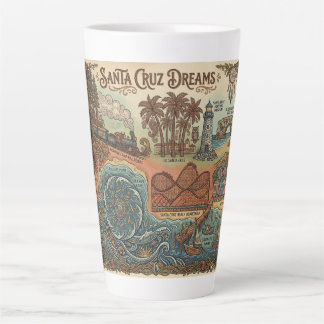 Santa Cruz California Dreams Map – Vibrant Coast Milchtasse