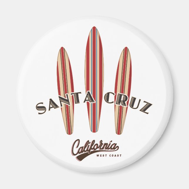 Santa Cruz California Drei Surfboards Magnet (Vorne)