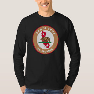 Santa Cruz California Flag and Bear Abzeichen Soul T-Shirt