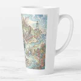 Santa Cruz California Illustrated Map Mythical Milchtasse