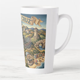 Santa Cruz California Illustrated Map UCSC Wharf Milchtasse