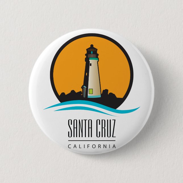 Santa Cruz California Leuchtturm Button (Vorderseite)