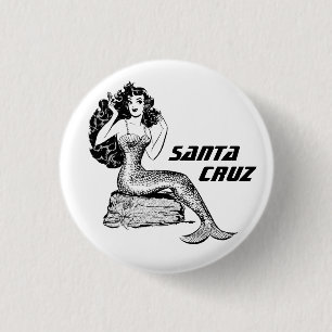 Santa Cruz California Mermaid Pinback Button