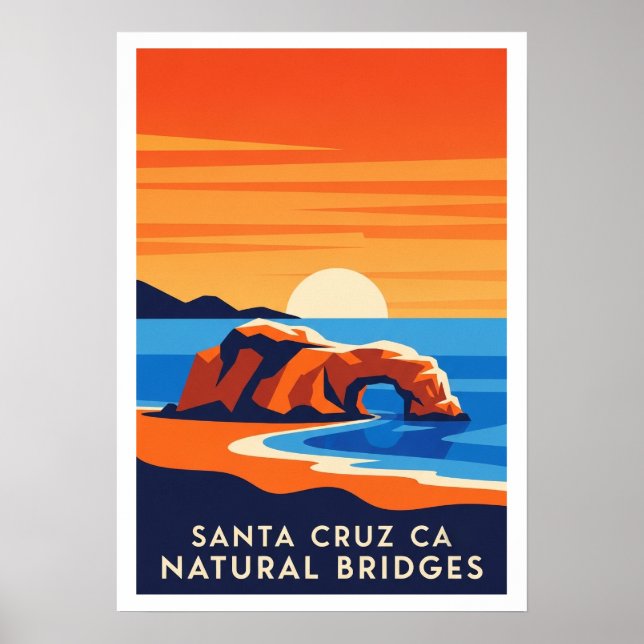 Santa Cruz California – Natural Bridges Sunset Poster (Vorne)