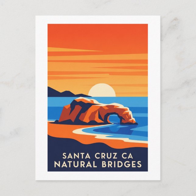 Santa Cruz California – Natural Bridges Sunset Postkarte (Vorderseite)