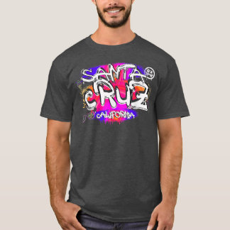 Santa Cruz California Retro Graffiti Design T-Shirt