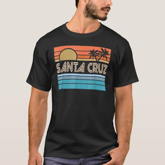 Santa Cruz California Sunset 70er 80er Surfer Summ T-Shirt (Vorderseite)