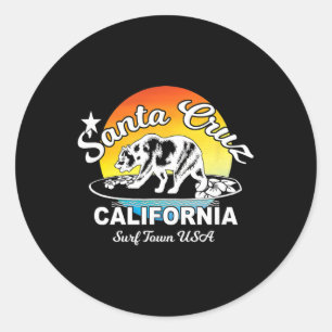 Santa Cruz California Surfbär Souvenir Runder Aufkleber