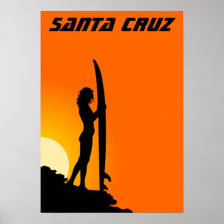 Santa Cruz California Surfer Girl Poster