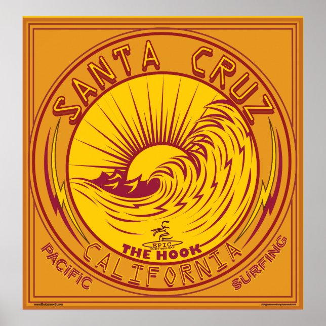 Santa Cruz California Surfing Poster (Vorne)