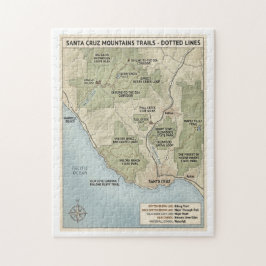 Santa Cruz California Trail Map Redwood & Coastal  Puzzle