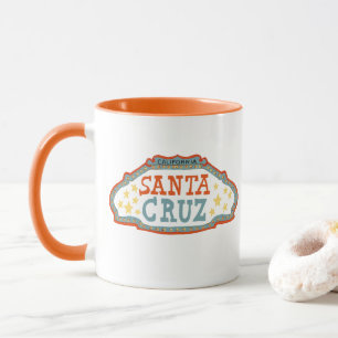 Santa Cruz California Vintage-Schild-Kunst Tasse