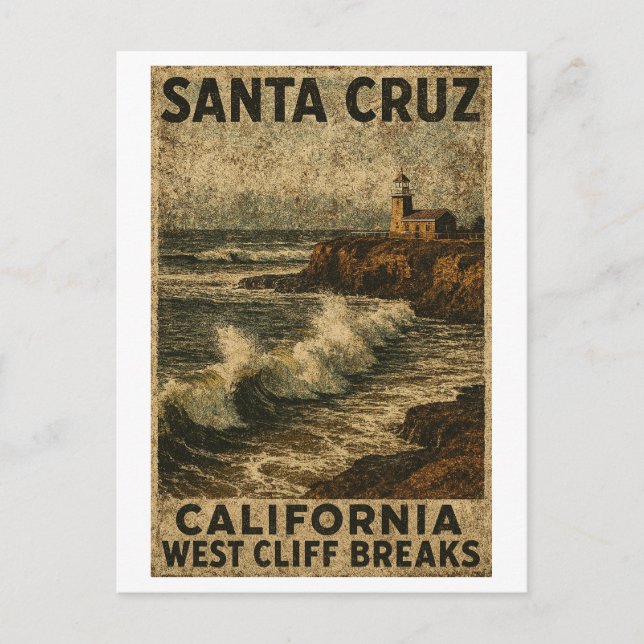 Santa Cruz California West Cliff Steamer Lane Postkarte (Vorderseite)