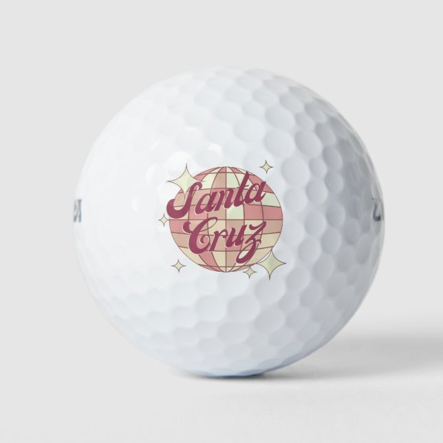 Santa Cruz City Kalifornien Golf Resort Retro Golfball (Vorderseite)