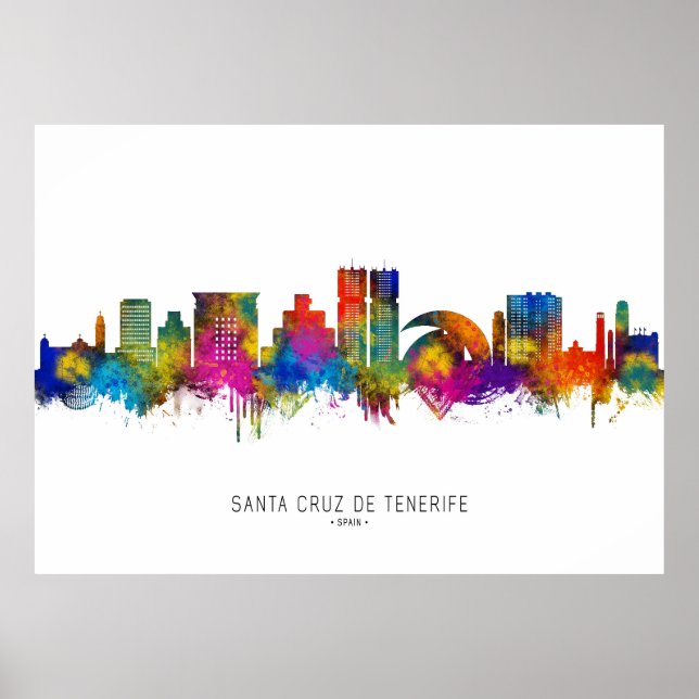 Santa Cruz de Tenerife Spanien Skyline Poster (Vorne)