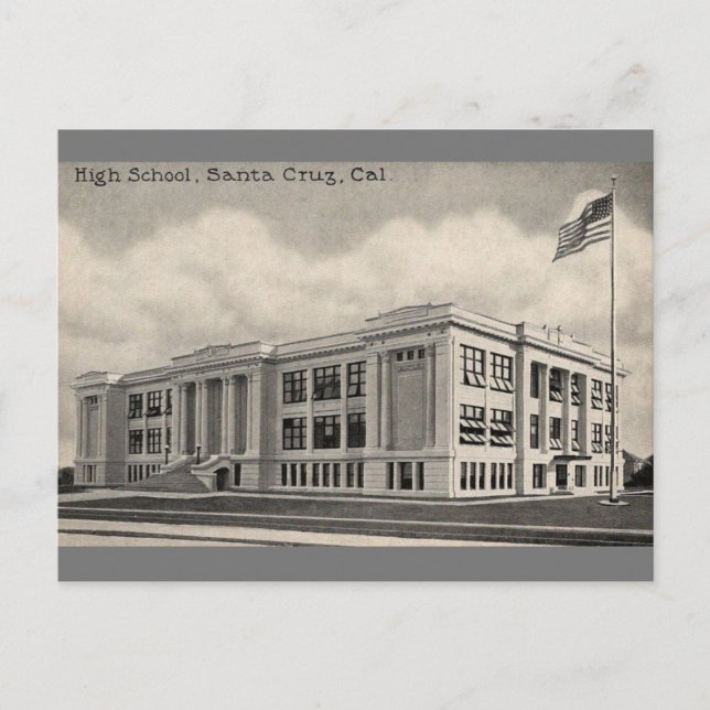 Santa Cruz Highschool Vintag Postcard Postkarte (Vorderseite)