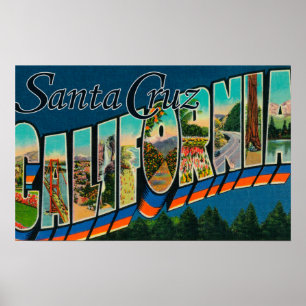 Santa Cruz, Kalifornien - Große Buchstabenszenen Poster