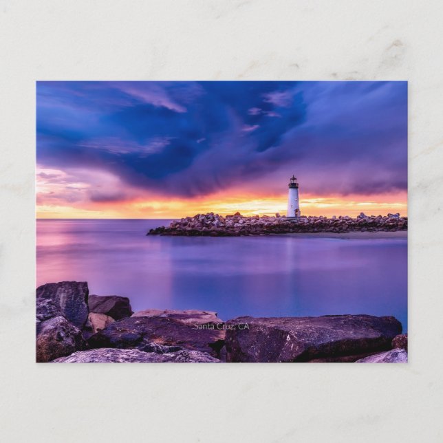 Santa Cruz, Kalifornien, Leuchtturm Postkarte (Vorderseite)