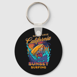 Santa Cruz Kalifornien Surfen Skelett Sonnenunterg Schlüsselanhänger