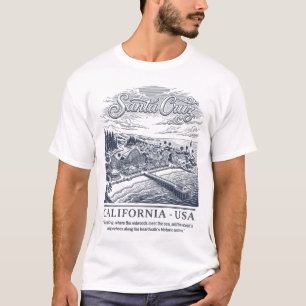 Santa Cruz Kalifornien USA Küstenmammutbaum Stadt T-Shirt