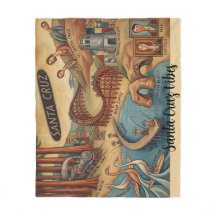 Santa Cruz Kalifornien Whimsical Karte UCSC Boardw