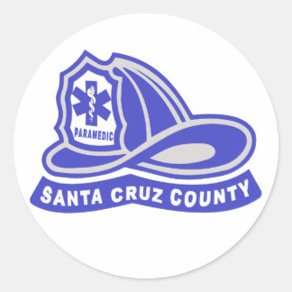 Santa Cruz Landkreis Paramedic Helm Logo Runder Aufkleber