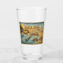 Santa Cruz Pop Art Map – Bold Coastal Landmark