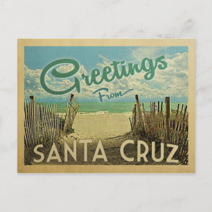 Santa Cruz Postcard Beach Vintage Postkarte